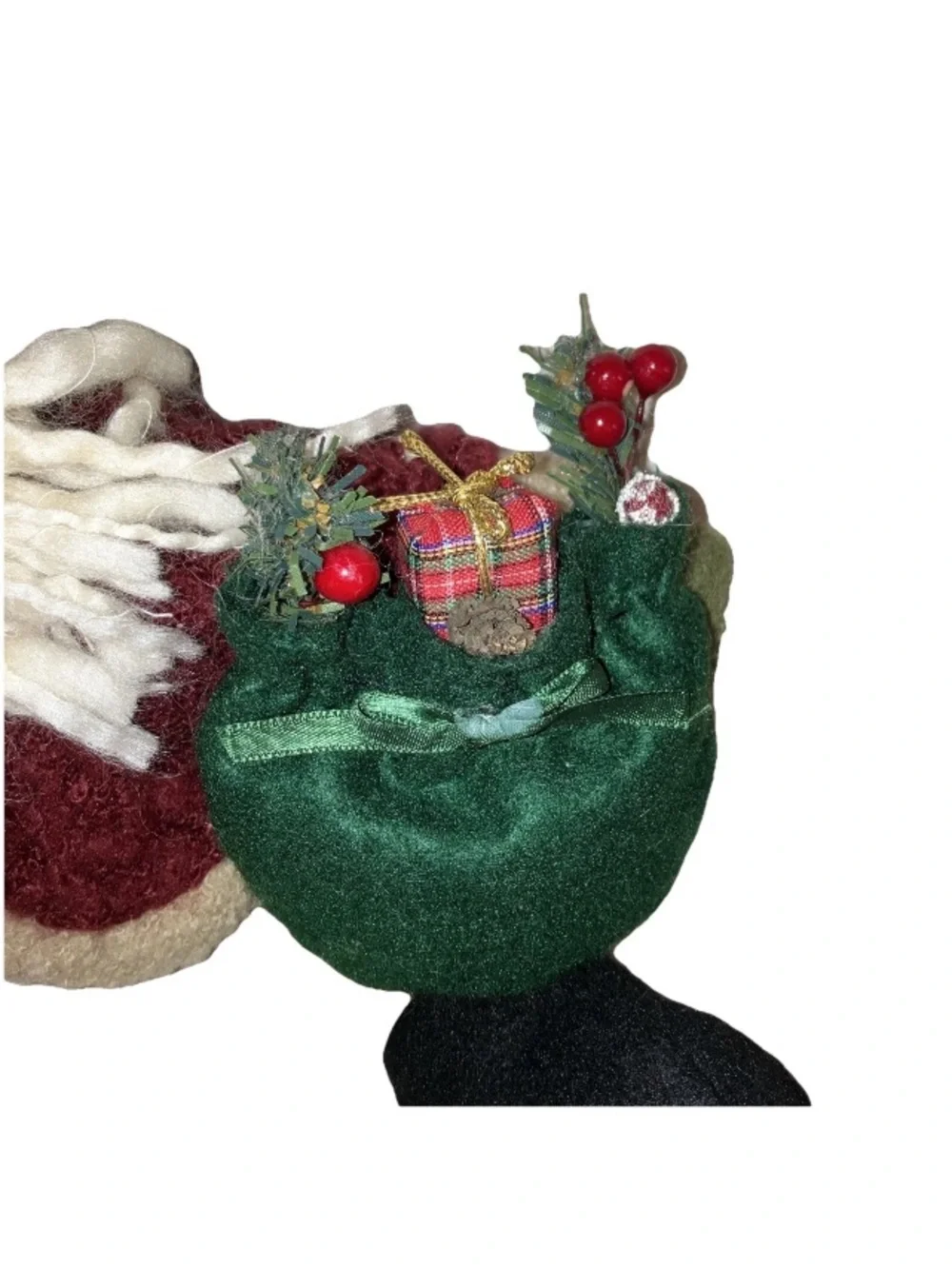 Country Santa Claus Christmas Weighted Holiday Plush Cabin Fireplace Decor 18 In